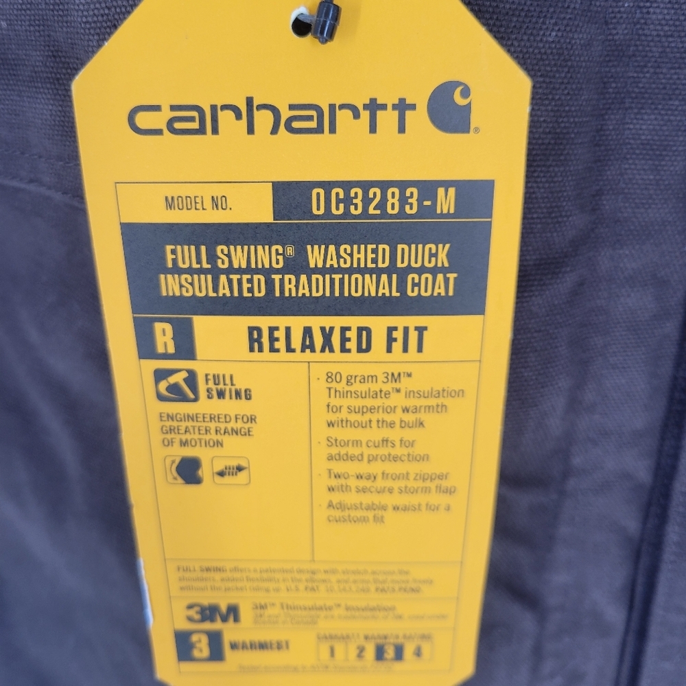 Carhartt Men's Full Swing Relaxed Fit Washed Duck Insulated Traditional Coat L - Picture 3 of 6